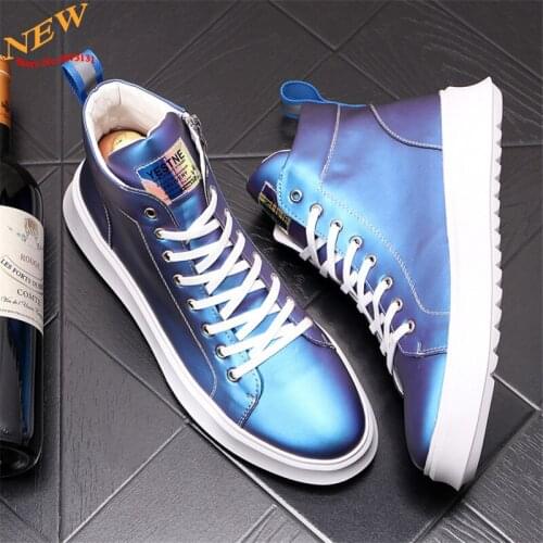 Autumn Leather Men Sneakers Hip Hop Skateboard Shoes Trainers High Tops Height Increasing Ankle Boots Zapatillas Hombre