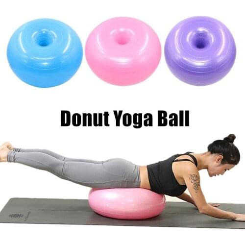 1PCS 50CM Apple Ball Thickened Explosion-proof Doughnut Yoga Ball Balance Fitness Equipment Pilates Ball Round Cushion With Pump