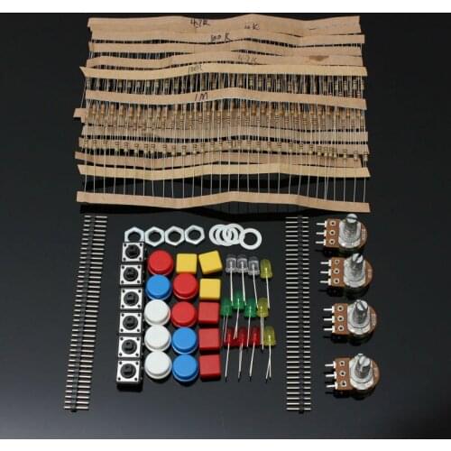 Electronic Parts kit accessories Resistors Switch Button Kit B10k Rotary Potentiometer
