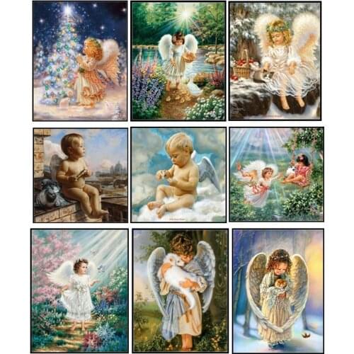Embroidery Counted Cross Stitch Kits Needlework - Crafts 14 ct DMC Color DIY ART Handmade Decor - Little Angels Collection