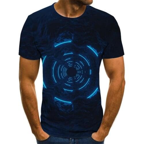 2020 new 3D mens T-shirt time-space tunnel graphic T-shirt mens casual tops summer fashion O-neck shirt plus size streetwear