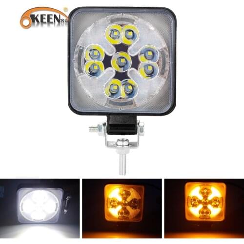 OKEEN New Led Light Bar 27W Led Work Light White Yellow Flash Light Multi-mode Car Light For Offroad SUV ATV Tractor Boat Trucks