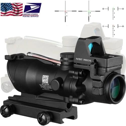 Trijicon ACOG 4X32 Optic Scope Riflescope CAHEVRON Reticle Fiber Green red Illuminated Optic Sight With RMR Mini Red Dot Sight