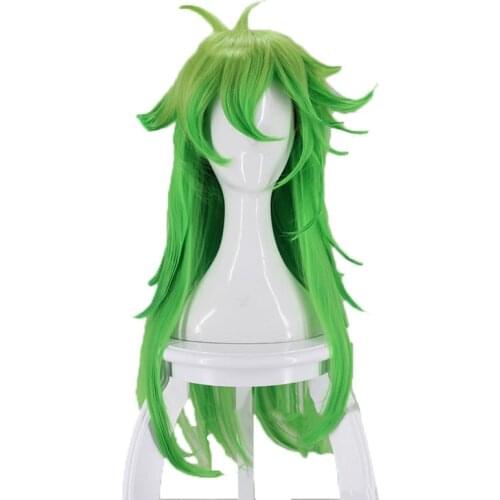 Detentionhouse Nanbaka Niko No.25 Cosplay Wigs Green Yellow Ombre 80cm Long Curly Synthetic Hair Wig