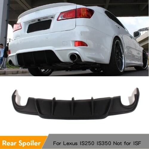 PU Matt Black Painted Auto Car Rear Bumper Lip Diffuser Spoiler Fit For Lexus IS250 IS350 2006 - 2011