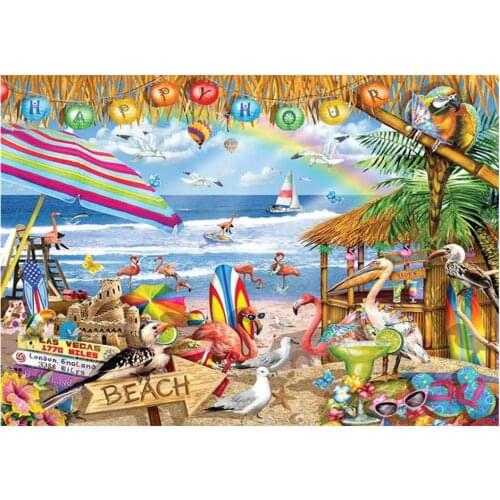 Seaside Zoo Pattern 5D DIY Full Diamond Cross Stitch Diamond Mosaic Home Decoration