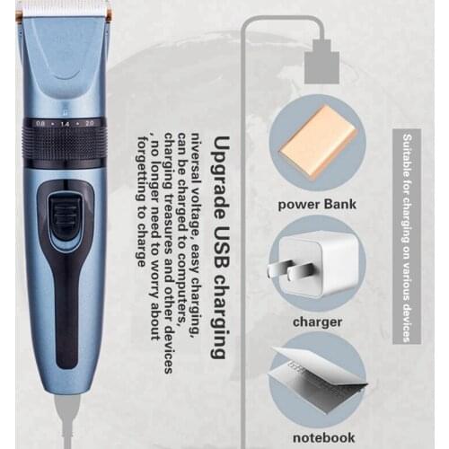 Professional USB Rechargeable Pet Hair Clippers Low Grooming Noise Pet Hair Trimmer Electric Clipper Shaver Grooming Tool