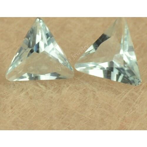 Sale 3x3~10x10mm 5A Right Triangle Shape Brilliant Cut Loose Glass Stone Light Sea Blue Color Glass Synthetic Gems For Jewelry