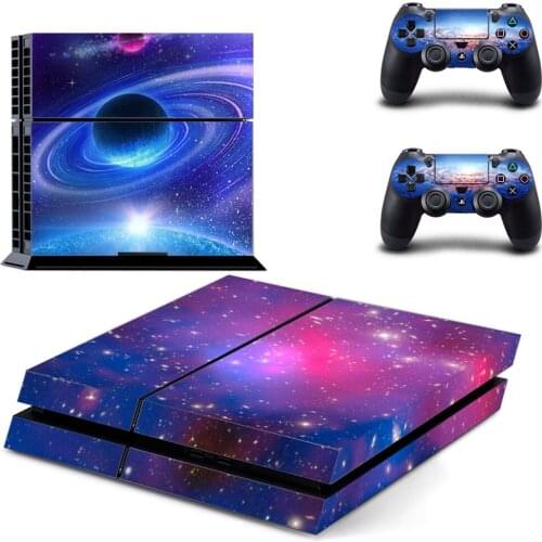 Romantic Galaxy Star Sticker Cover for Sony PS4 Console Vinyl Skin with 2 Controllers Decal Sticker for Playstation 4 Gamepad