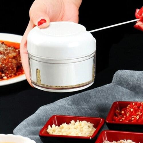 White Manual Kitchen Meat Grinder Garlic Food Chopper Mincer Mixer Blender to Chop Meat Fruit Vegetable Nuts Shredders