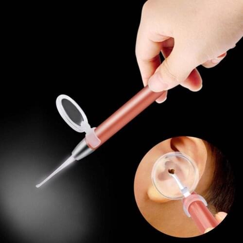 Ear Cleaning Remover Flashlight Elastic Head With Magnifier LED Light Baby Earwax Removing Earpick Adjustable Magnifier Earpick