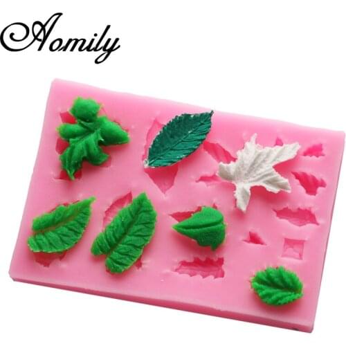 Aomily Silicone Molds Cake Molds Leaf Shape Fondant Cake Molds Sugar Craft Chocolate Moulds Tools Cake Decorating Baking Tools