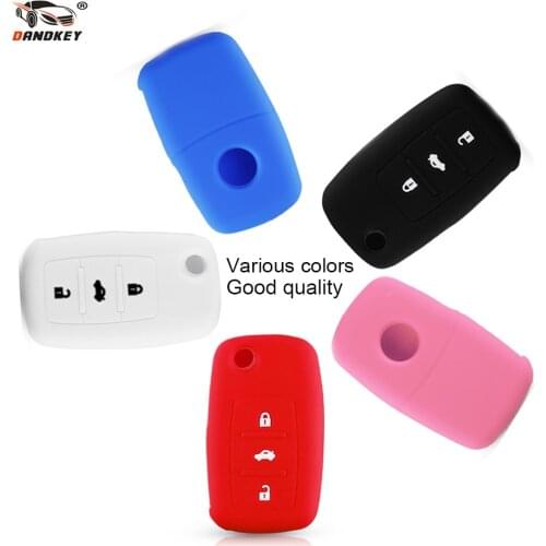 Dandkey Silicone Car Key Cover Case Shell For VW Golf Bora Jetta POLO GOLF Passat For Skoda Octavia A5 Fabia For SEAT Ibiza Leon