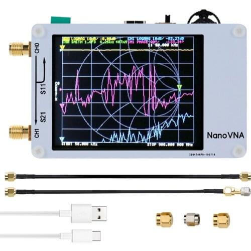 Nano VNA Vector Network Analyzer Pressing Sn 50KHz-900MHz Digital Shortwave MF HF VHF UHF Antenna Analyzer with RF Cable