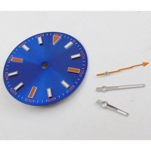 High quality 30.8mm Parnis Sterile Blue Dial Orange Marks Fit MingZhu DG2813 Movement
