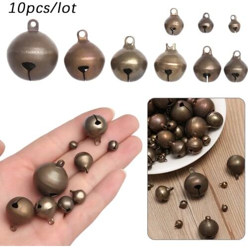 10pcs Copper European Retro Bells Bracelet Necklace DIY Accessories Handmade Campanula Christmas Tree Ornaments Home Decor Craft