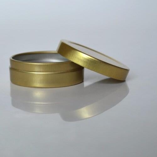 10Pcs Empty Aluminium Jar Round Flat Golden Metal Cosmetic Container For gel Ointment Hand Cream