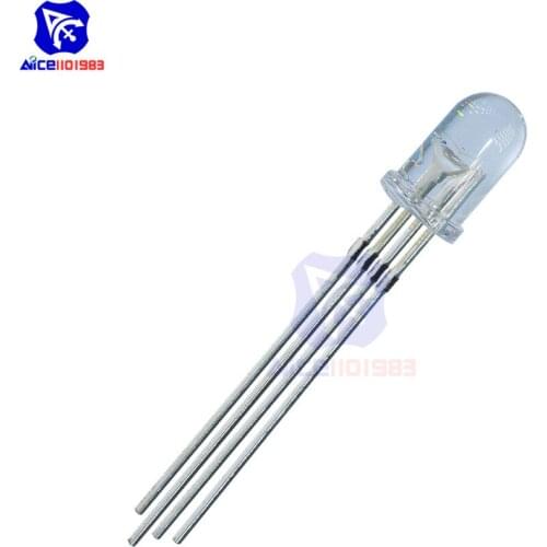 50PCS/Lot 4 Pin RGB LED Diode Lights Red/Green/Blue Clear Round Common Cathode Lighting Bulb Electronics Components