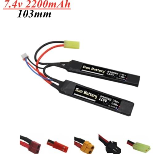 7.4v 2200mAh Lipo Battery Split Connection for Water Gun 2S 7.4V battery for Mini Airsoft BB Air Pistol Electric Toys Guns Parts