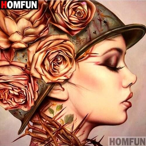 Homfun Full Square/Round Drill 5D DIY Diamond Painting "Beauty character" 3D Embroidery Cross Stitch Home Decor Gift A12654