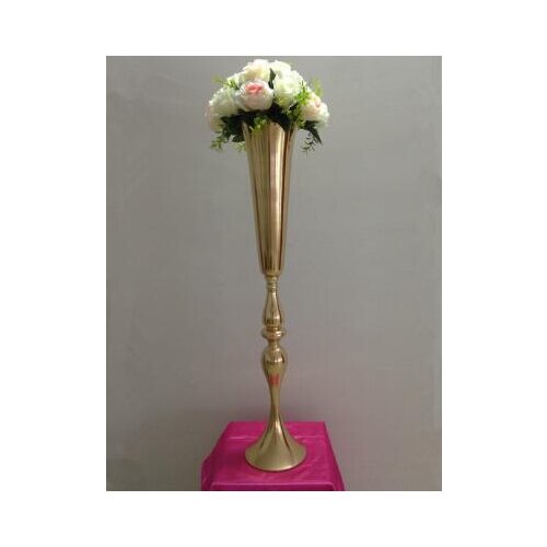 10PCS/LOT Shiny Gold wedding flower vases 88cm Tall Table Centerpiece