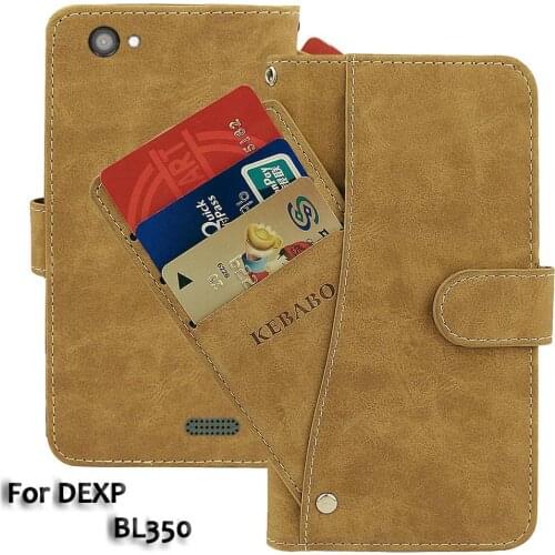 Vintage Leather Wallet DEXP BL350 Case 5" Flip Luxury Card Slots BL350 DEXP Cover Magnet Phone Protective Cases Bags