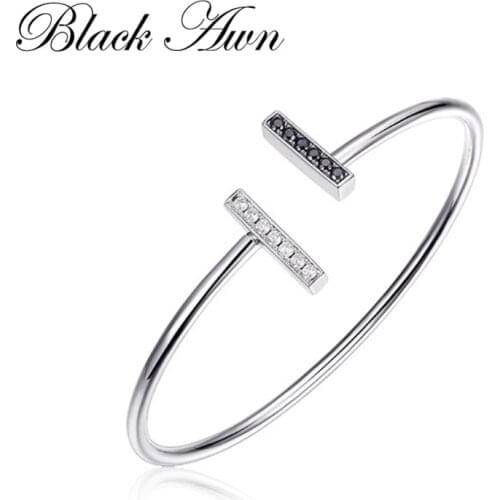 BLACK AWN Hot 925 Sterling Silver Open Charm Bracelet & Bangle Women Wedding Jewelry S001