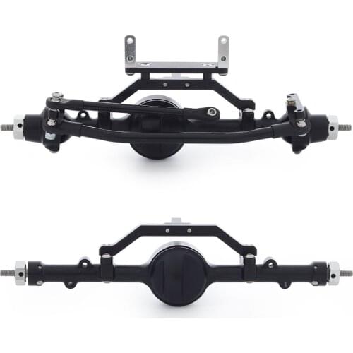 D90 Aluminum Alloy CNC Front Rear Axle Black One Set for 1/10 RC Rock Crawler RC4WD Gelande II TF2 D110 Yota II Axels