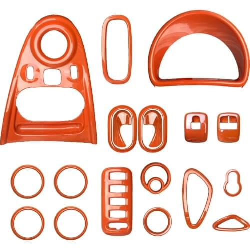 For Mercedes New Smart 453 Fortwo Forfour Car Interior Styling Orange ABS Plastic Decoration Modification Accessories 2015-2020