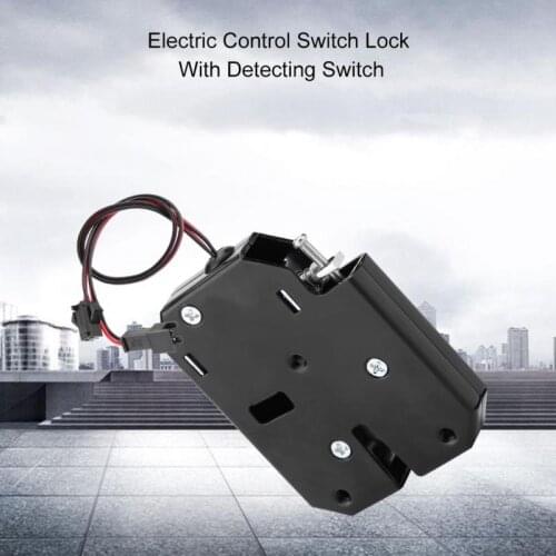 DC 12V Electric Control Latch Drawer Switch Lock Electromagnetic Lock With Detecting Switch