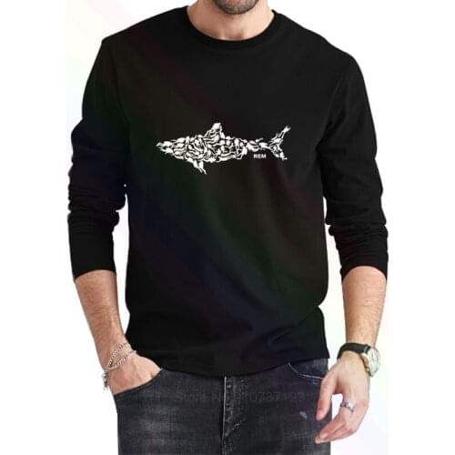 Shark Scuba Diver Logo Classic Black T-Shirt 2021 Newest Summer Mens Long Sleeve Popular Tees Shirt Tops Novel Unisex