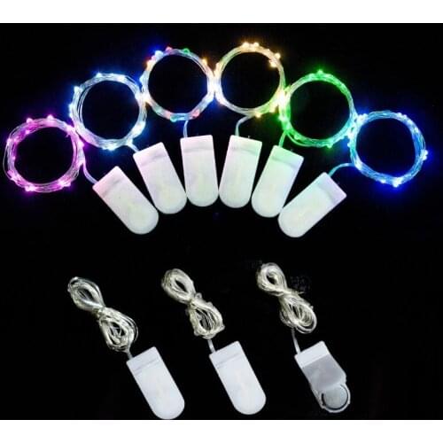 5M 50LED CR2032 Battery Copper Wire LED String lights Holiday lighting Fairy Garland For Christmas Tree Wedding Party Decoration