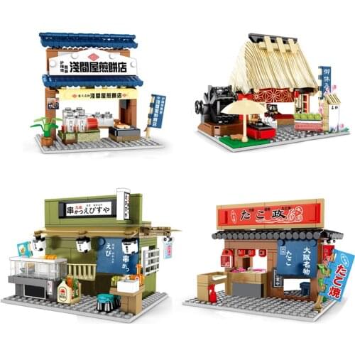 Mini Street View Educational Building Blocks Toys For Kids DIY Birthday Gift Sembo 601071 Japanese Style Small Bricks Compatible