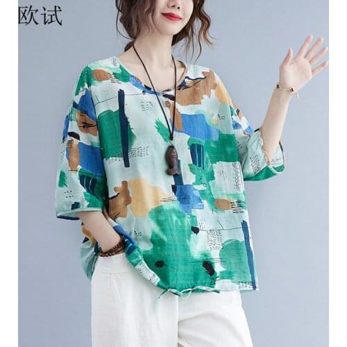 Summer Floral T-shirt Women Loose Casual Femme T Shirt Ladies New Vogue Tees Tops Tshirt Camiseta Mujer Verano 2021