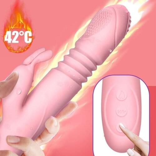 Heating Vibrator expansion G Spot Rabbit Dildo Vibrator Orgasm Adult Toys USB Charging Powerful Masturbation Sex Toy for Women