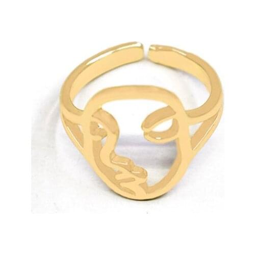 Wholesale 10pc/lot Punk Style Gothic Human Face Rings Adjustable Funny Ghost Ring Set For Men Women Geeks Jewelry