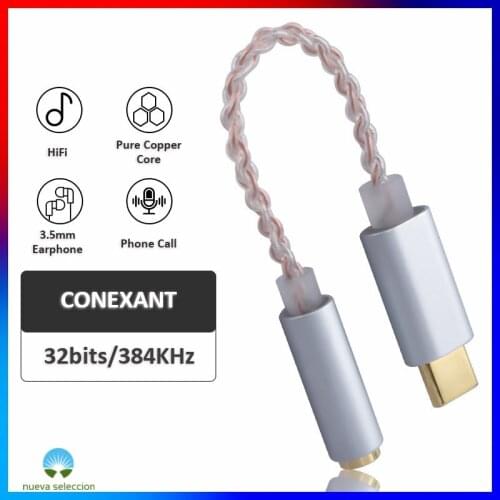 Type C to 3.5mm Earphone Jack Adapter w/ DAC Digital Audio AUX for Samsung Galaxy 20 Note 20 Pixel 3 4 OnePlus Xiaomi Android
