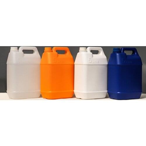 Custom logo 5L flat plastic tank lavation acid alkali resistant ethyl alcohol plastic bucket more than 1 gallon water bottle