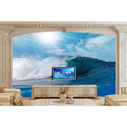 Custom mural wallpaper papel de parede,Waves Sea Ocean Nature wallpaper,hotel living room TV sofa wall kids bedroom wallpaper