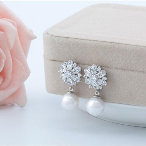 Earrings 2020 Trend European American Style Copper Fashion For Women Set AAA Zircon S925 Silver Needle Eardrop Jewelry 2021