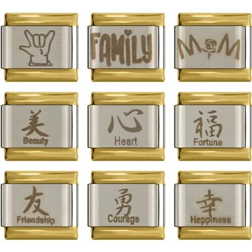 Hapiship 2018 1Pcs 9mm Width Original Daisy Mom Family Leo Heart Charm Fit Bracelet Stainless Steel Jewelry Making DJ065