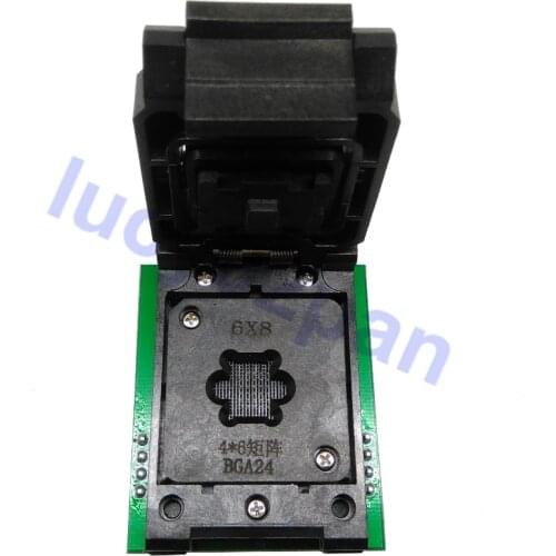 BGA24-DIP8 IC adapter,BGA24 to DIP8 Socket Adaptor+2pc Chip Frame IC size 4*6mm 5*5mm,for CH341 RT809F Programmer/Android TV BOX