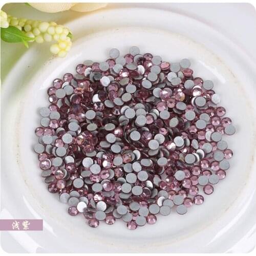 Super Shiny SS3 SS4 SS5 SS6 SS8 SS10 SS12 SS16 SS20 Light Purple Color 3D Nail Art Decorations Flatback Rhinestones Accessories