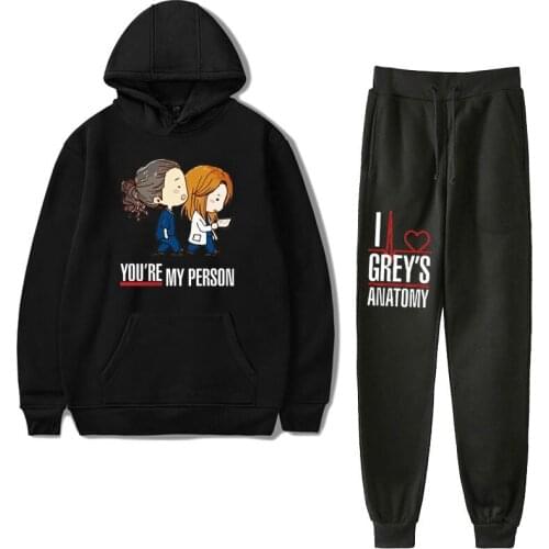 Greys Anatomy Sweatshirt Pants Suit You are my person Hoodies Popular Men Women Couple Sweatshirts Casual Long Sleeve Cool Coats