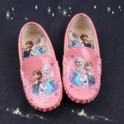 Disney frozen peas shoes girls spring new Elsa and Anna princess soft cartoon casual