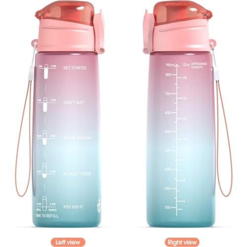 ZOMAKE Premium Motivational Sports Water Bottle with Time Marker, 32 oz Reusable BPA-Free Water Jug for Sports/ Gym/ Outdoor