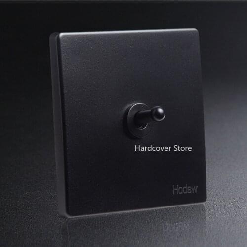 High Quality 86 Retro Wall Light Black Brass Toggle Switch 1-4 Gang Single Dual Control 2 Way Switch 10A250V