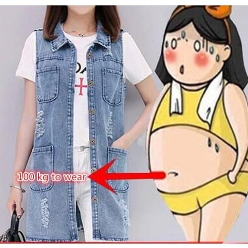 2018 New Spring brand high-quality in hole Pockets Cowboy turn-down collar sleeveless Long Loose Coat Women S-5XL