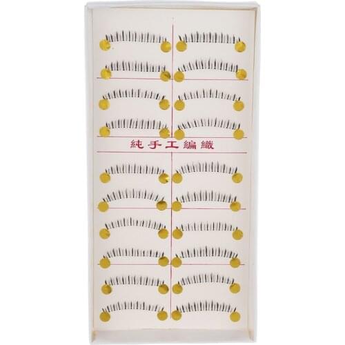 10 Pairs Makeup Natural Lower Bottom Black False Eyelashes Clear Band