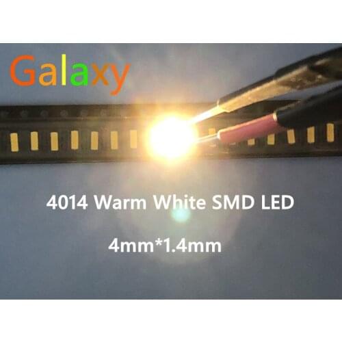 100pcs/lot 0.2W SMD 4014 LED Lamp Bead 23-26lm Warm white SMD LED Beads LED Chip DC3.0-3.4V Free shipping